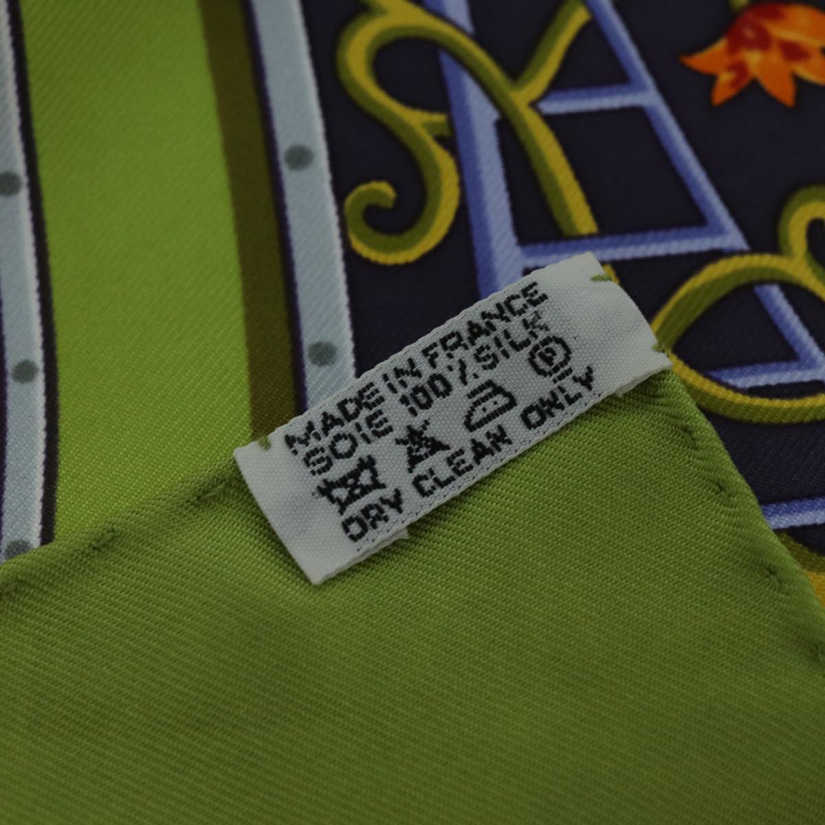 HERMES Carre 90 Scarf ""www.hermes.com"" Silk Green Auth ac3032