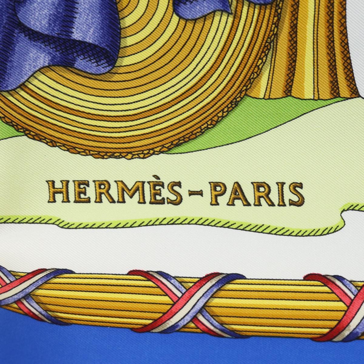 HERMES Carre 90 Scarf ""LIBERTE EGALITE FRATERNITE REPUBLIQ "" Silk Auth ac3034