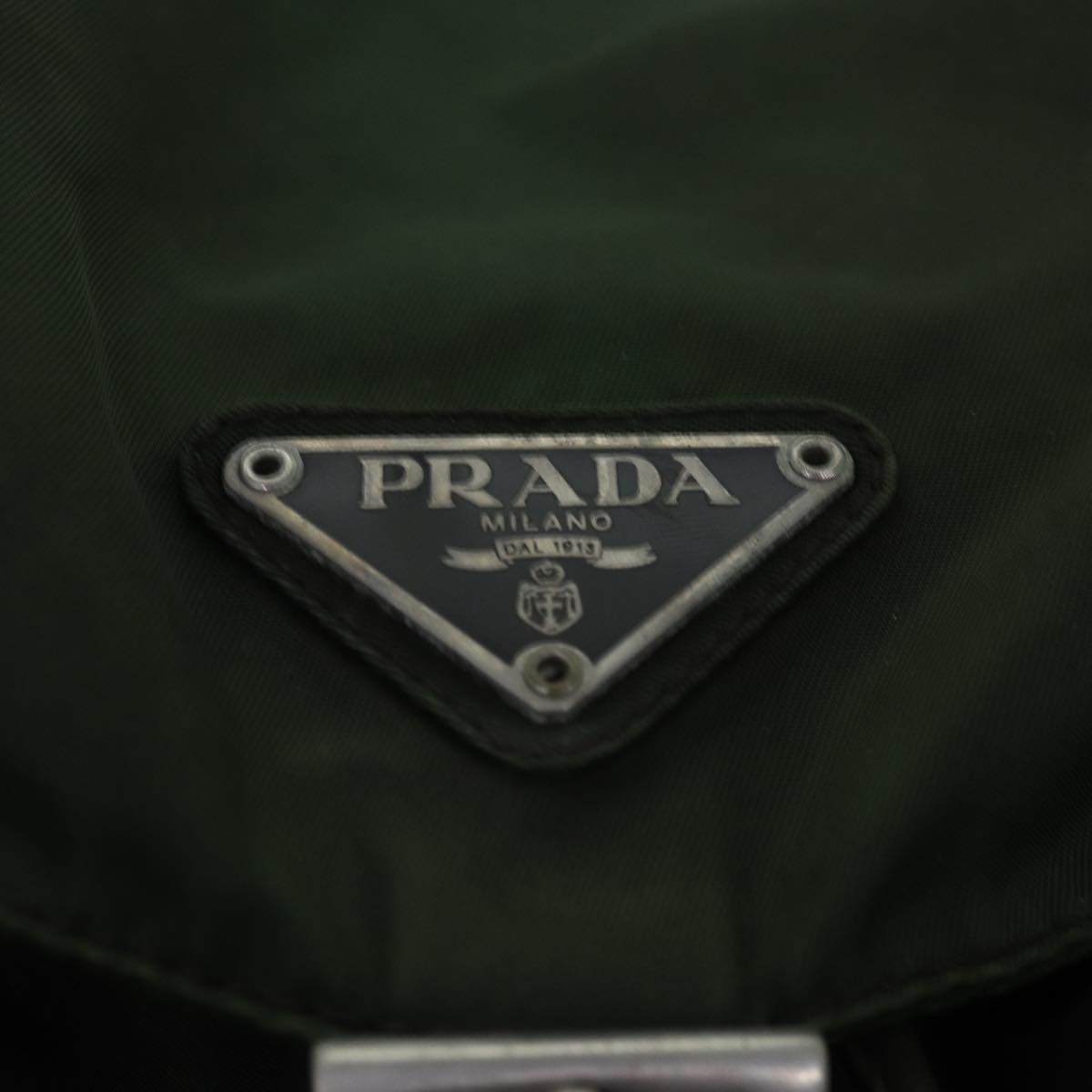 PRADA Backpack Nylon Khaki Auth ac3054