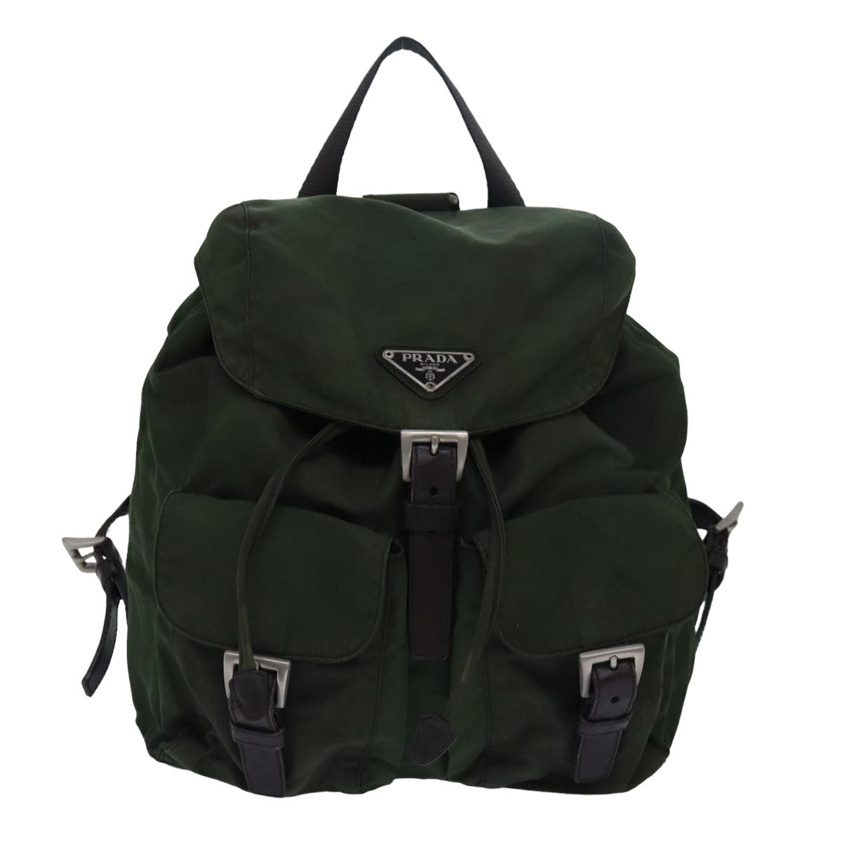 PRADA Backpack Nylon Khaki Auth ac3054