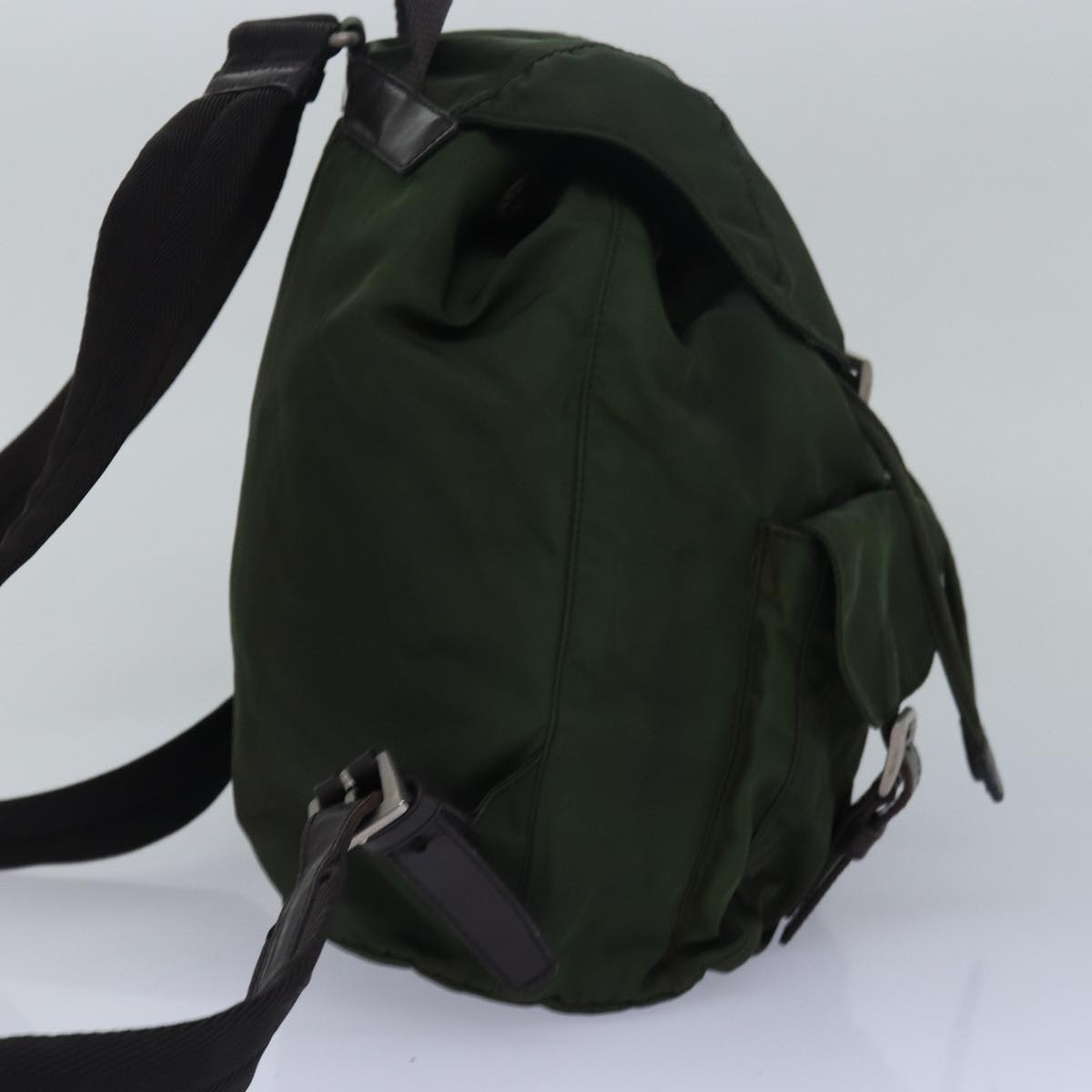 PRADA Backpack Nylon Khaki Auth ac3054