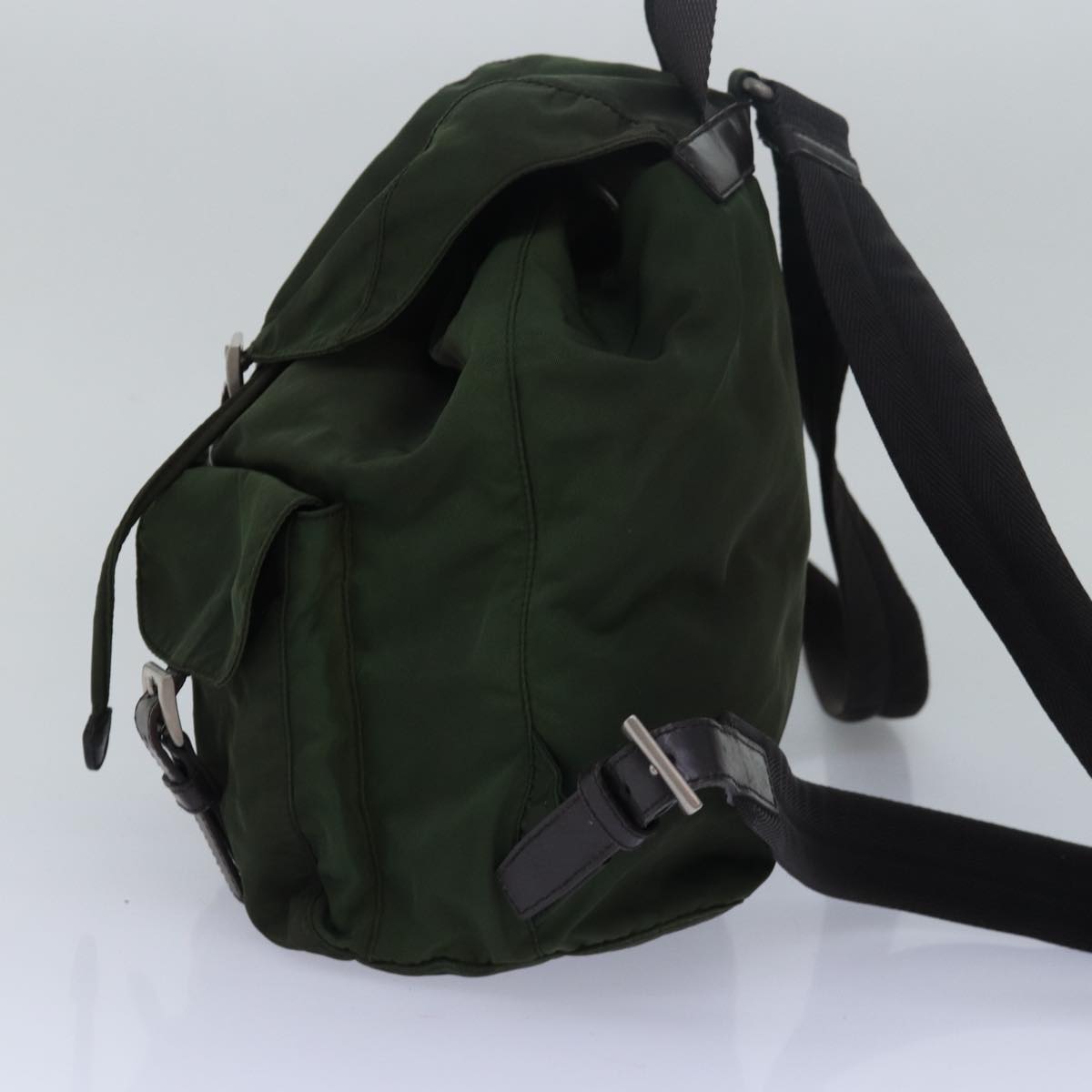 PRADA Backpack Nylon Khaki Auth ac3054