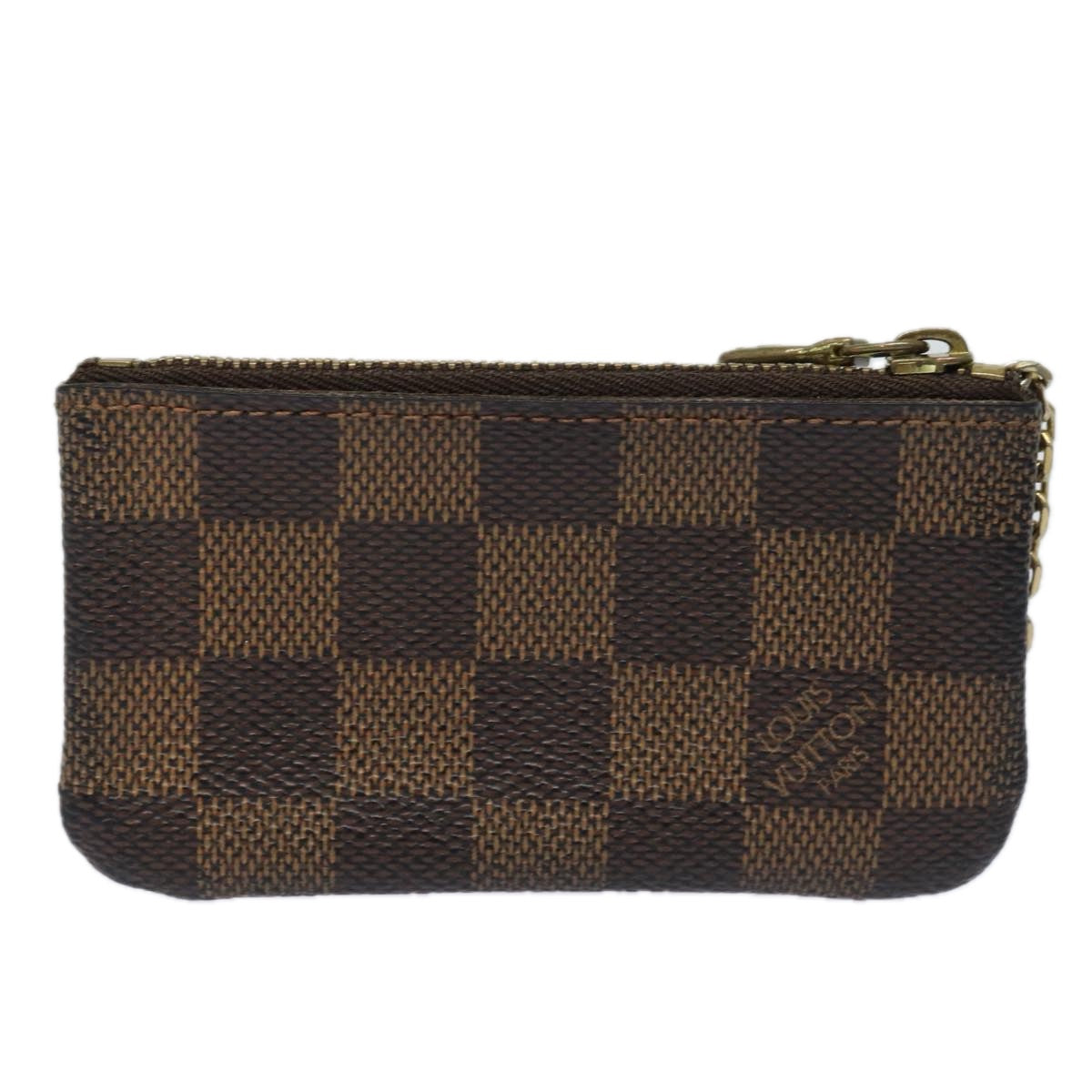 LOUIS VUITTON Damier Ebene Pochette Cles Coin Purse N62658 LV Auth ac3080