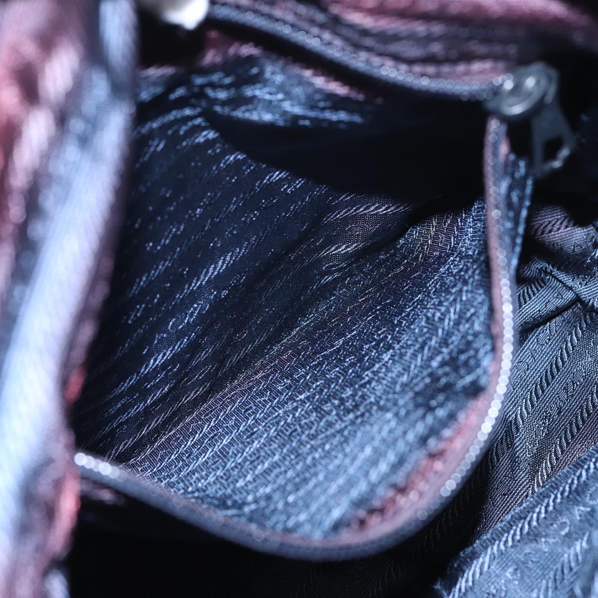 PRADA Chain Shoulder Bag Nylon Purple Auth ac3138