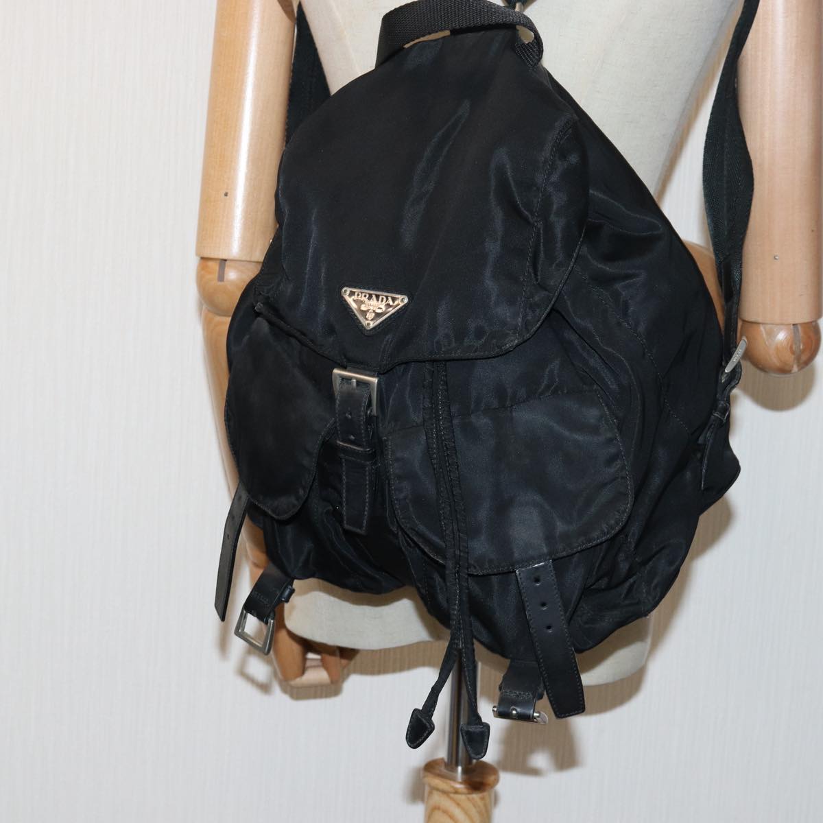 PRADA Backpack Nylon Black Auth ac3143