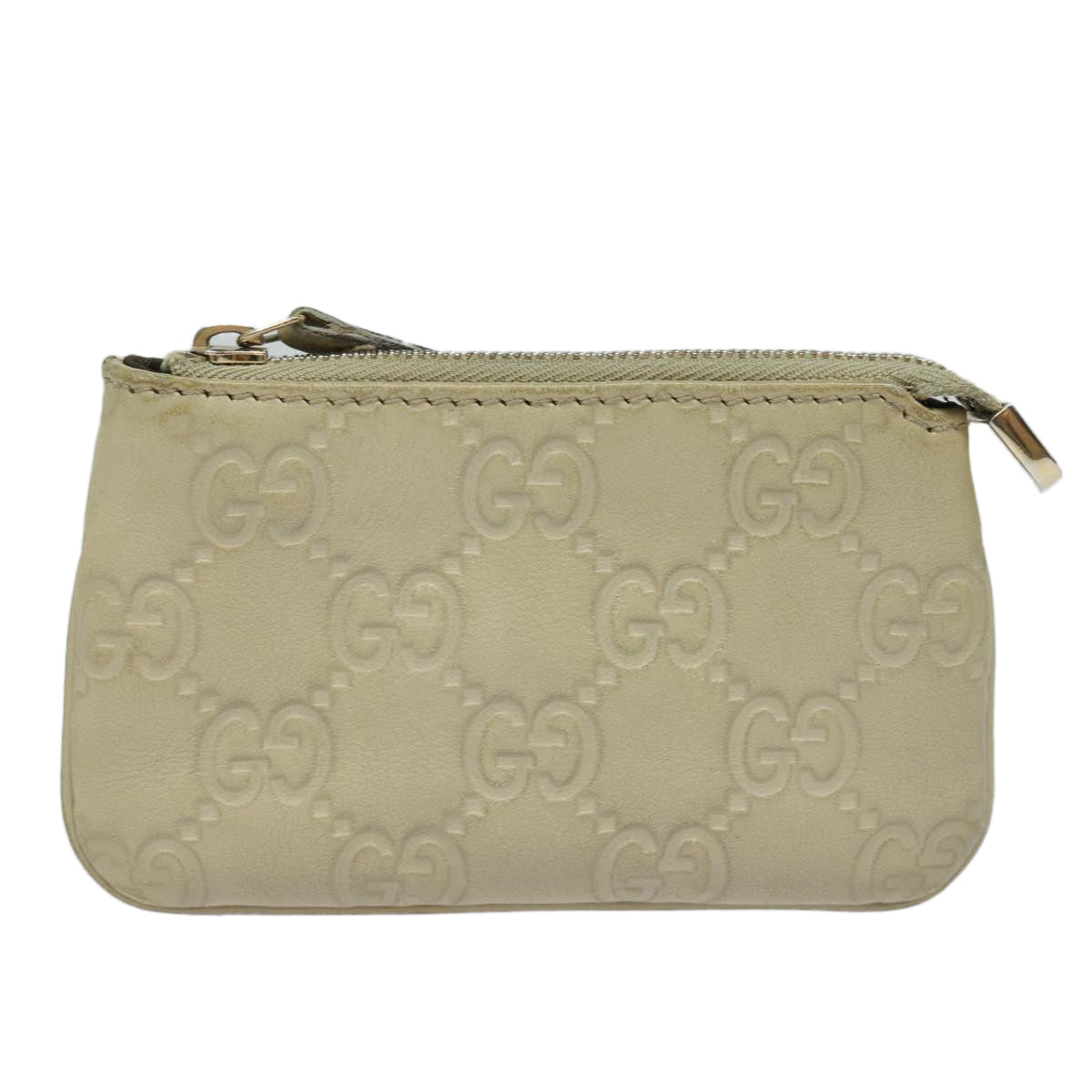 GUCCI GG Canvas Guccissima Coin Purse Beige 233183 Auth ac3151