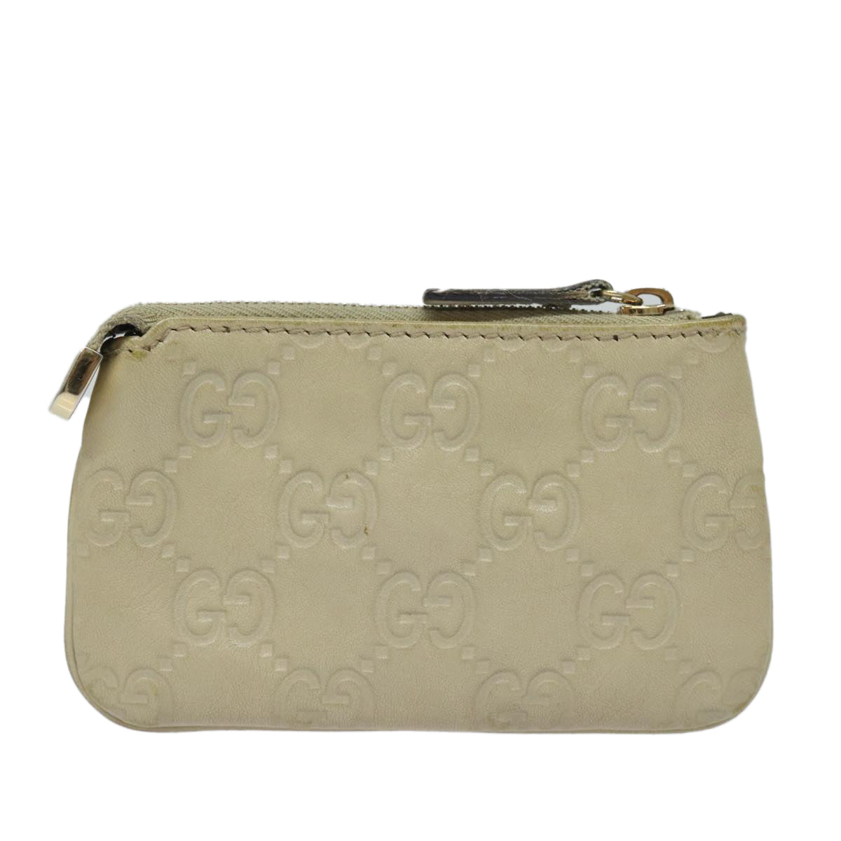 GUCCI GG Canvas Guccissima Coin Purse Beige 233183 Auth ac3151