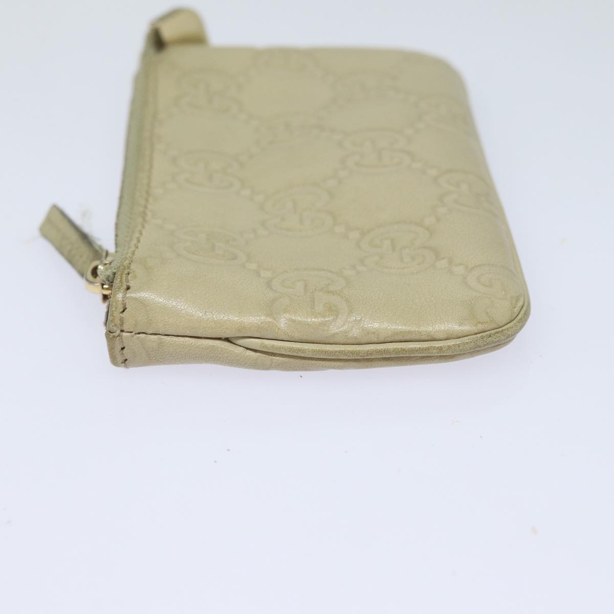 GUCCI GG Canvas Guccissima Coin Purse Beige 233183 Auth ac3151