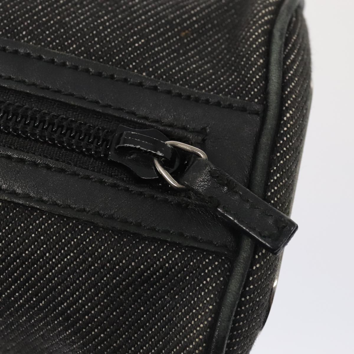 GUCCI Pouch Denim Gray Silver 90627 Auth ac3227