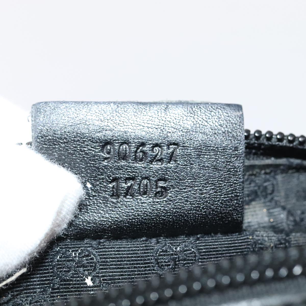 GUCCI Pouch Denim Gray Silver 90627 Auth ac3227