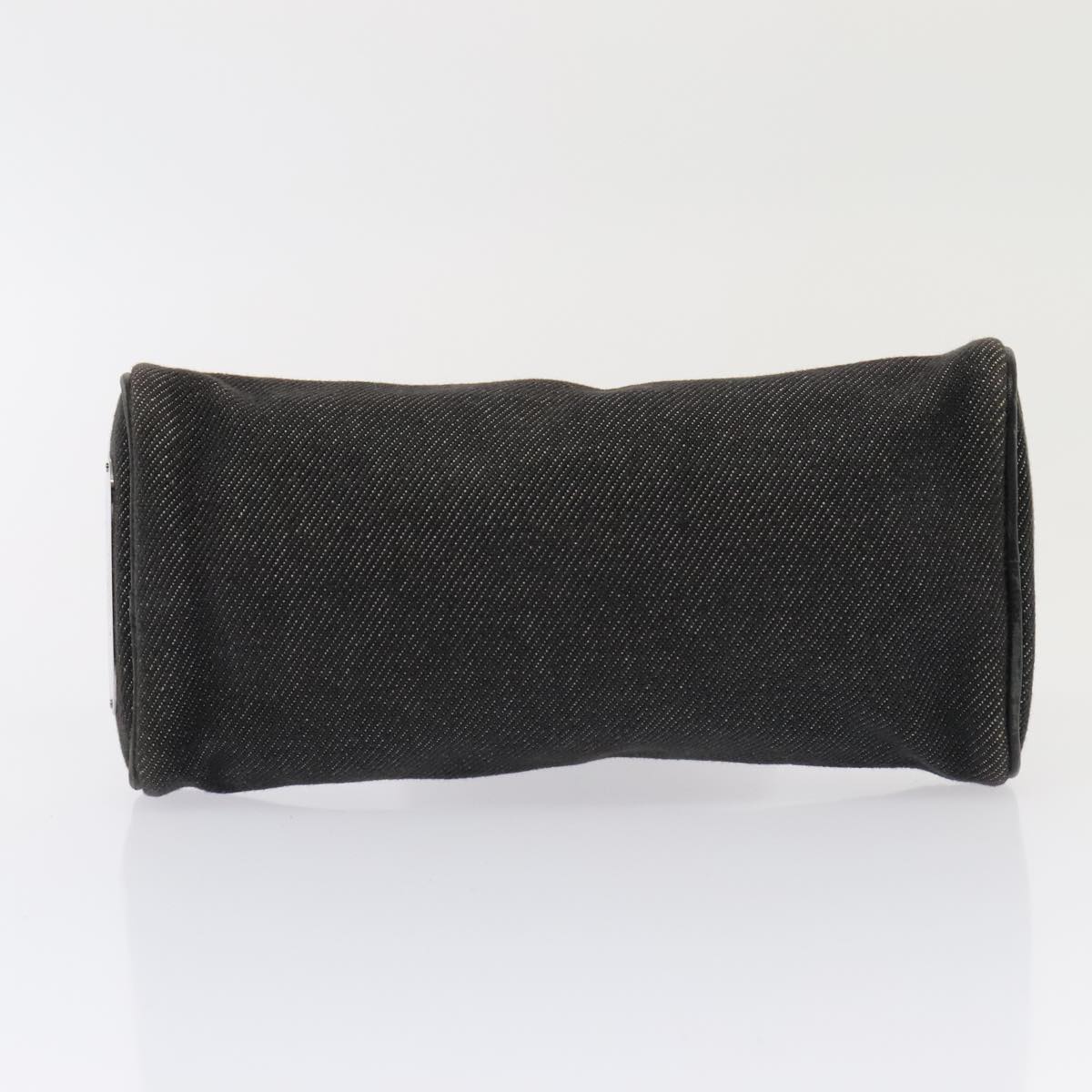 GUCCI Pouch Denim Gray Silver 90627 Auth ac3227