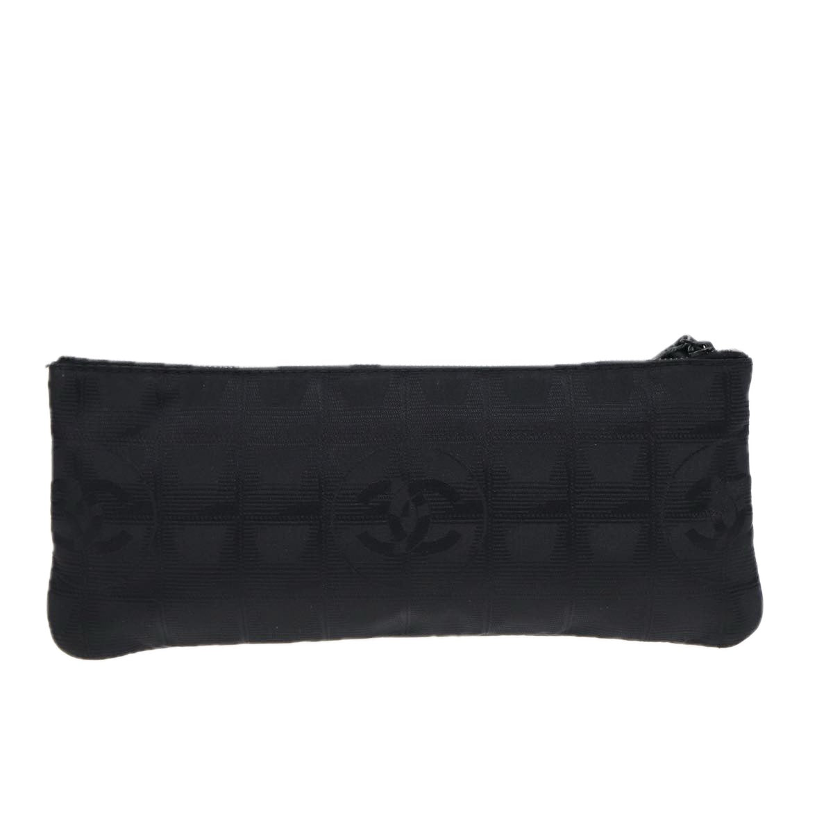 CHANEL New Travel line Pouch Nylon Black CC Auth ac3233