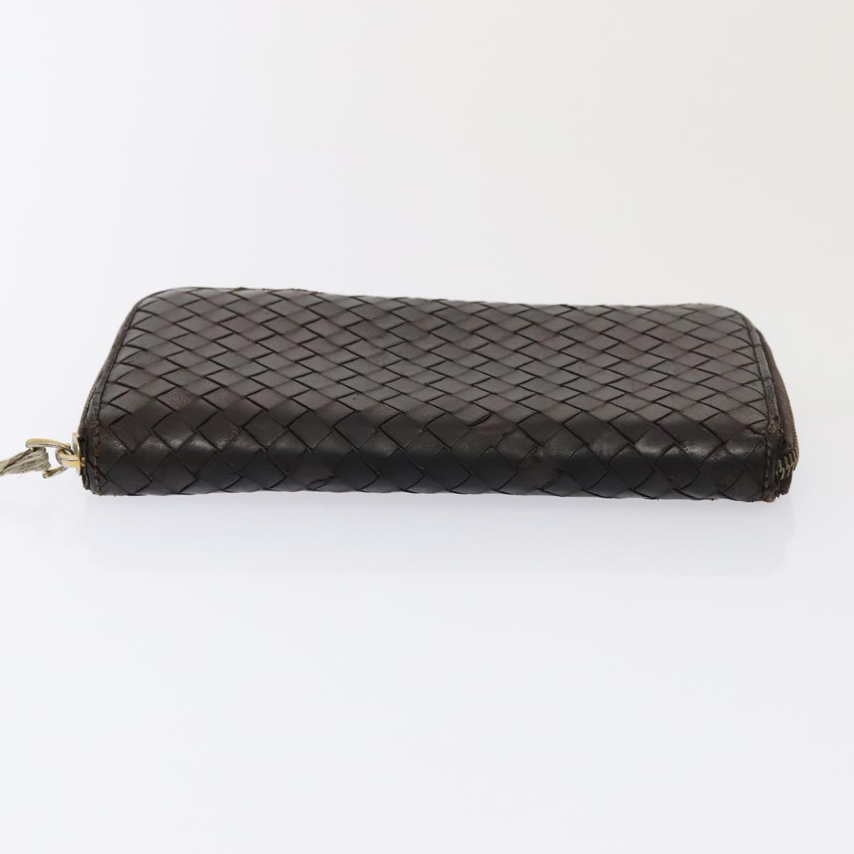 BOTTEGA VENETA Wallet Nylon Leather 2Set Black Brown Auth ac3247