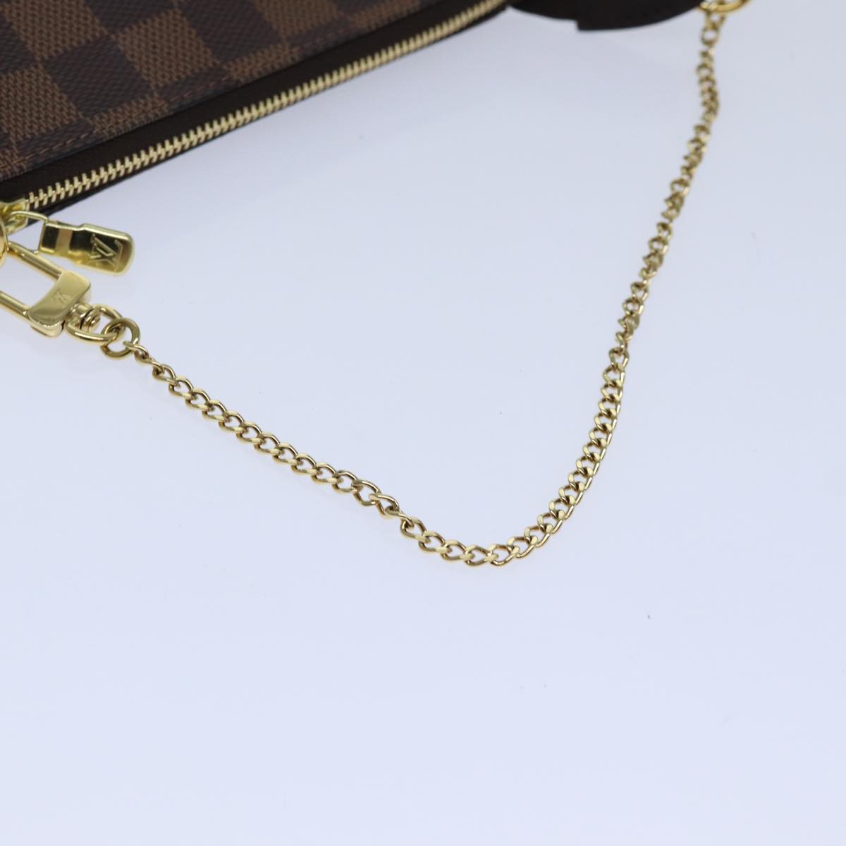 LOUIS VUITTON Damier Ebene Mini Pochette Accessoires Pouch N58009 LV Auth ac3267