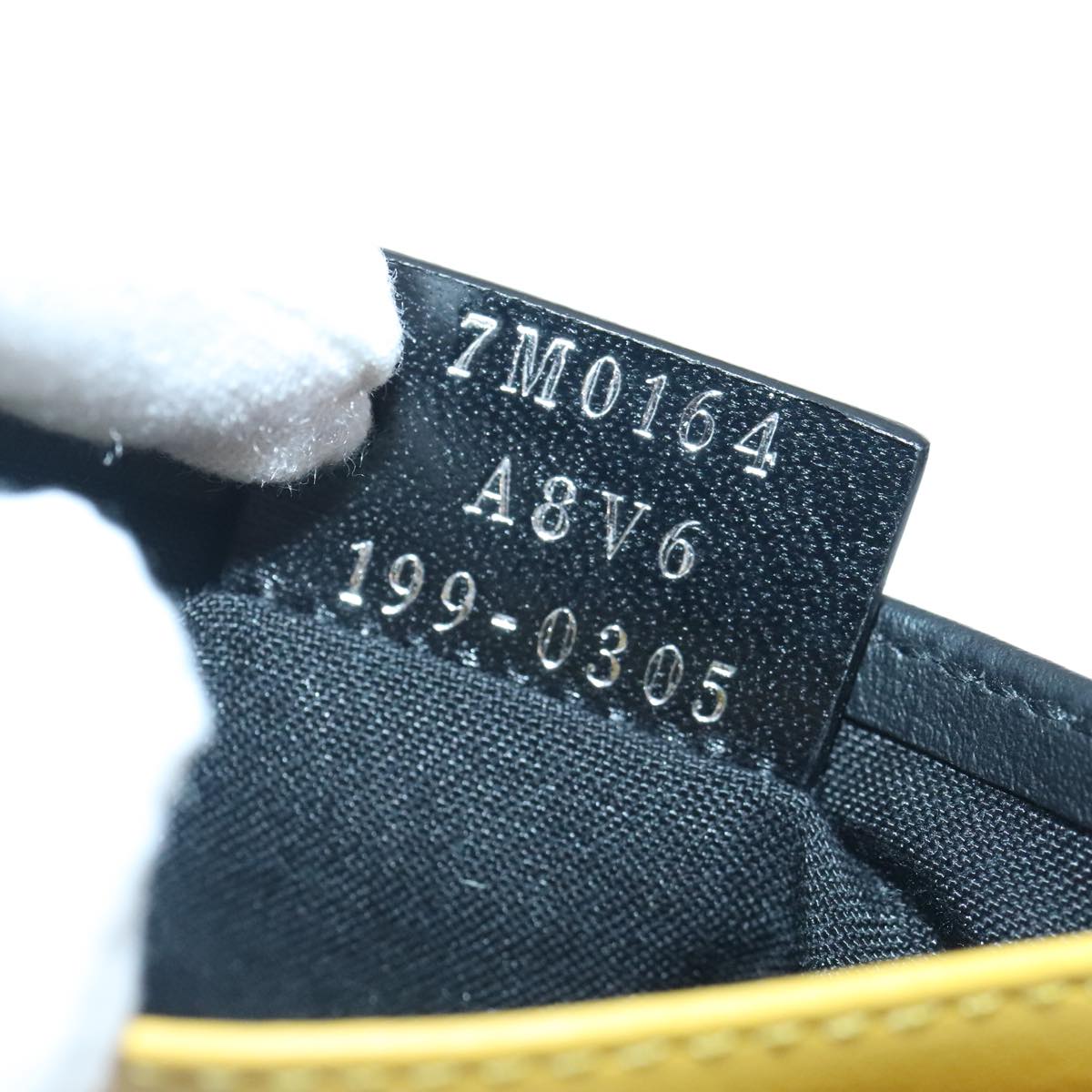 FENDI Card Case Leather Yellow Auth ac3270V