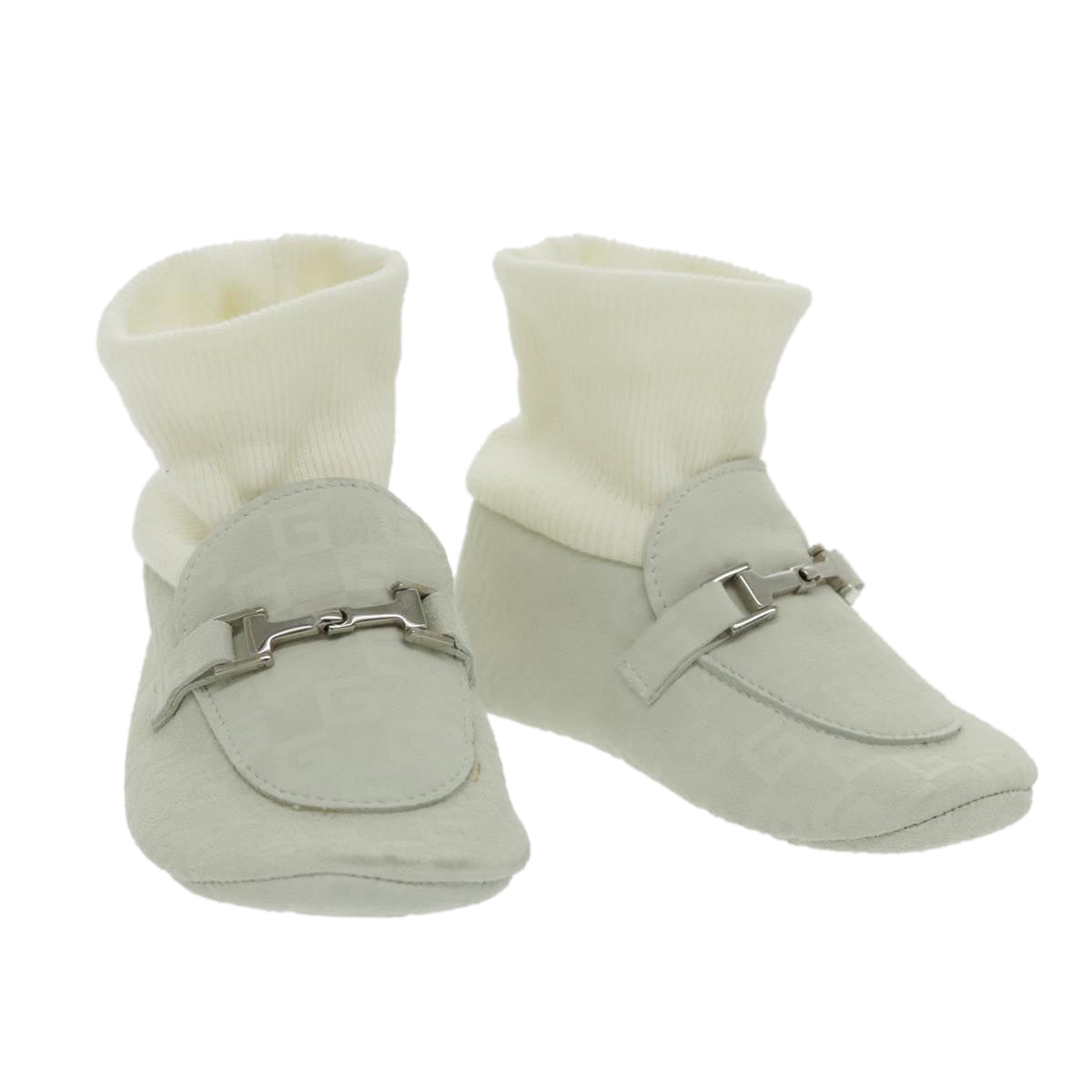GUCCI Baby Shoes Suede White Auth ac3288