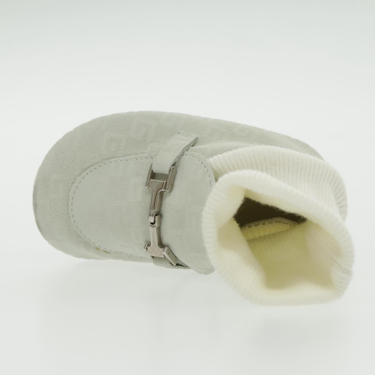 GUCCI Baby Shoes Suede White Auth ac3288