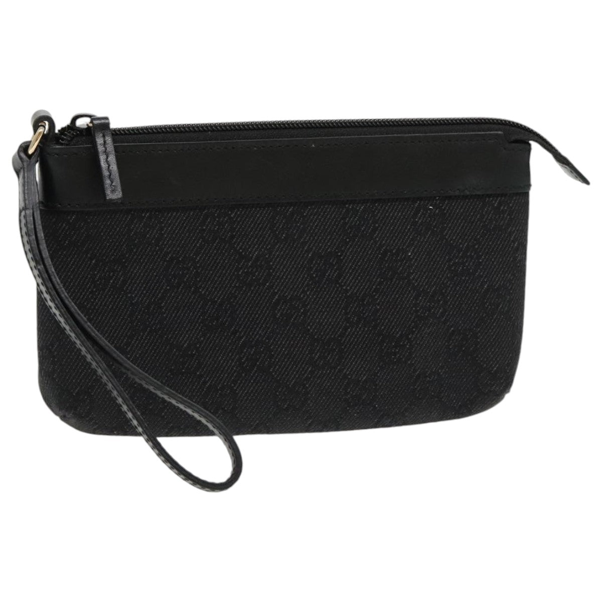 GUCCI GG Canvas Pouch outlet Black Auth ac3289