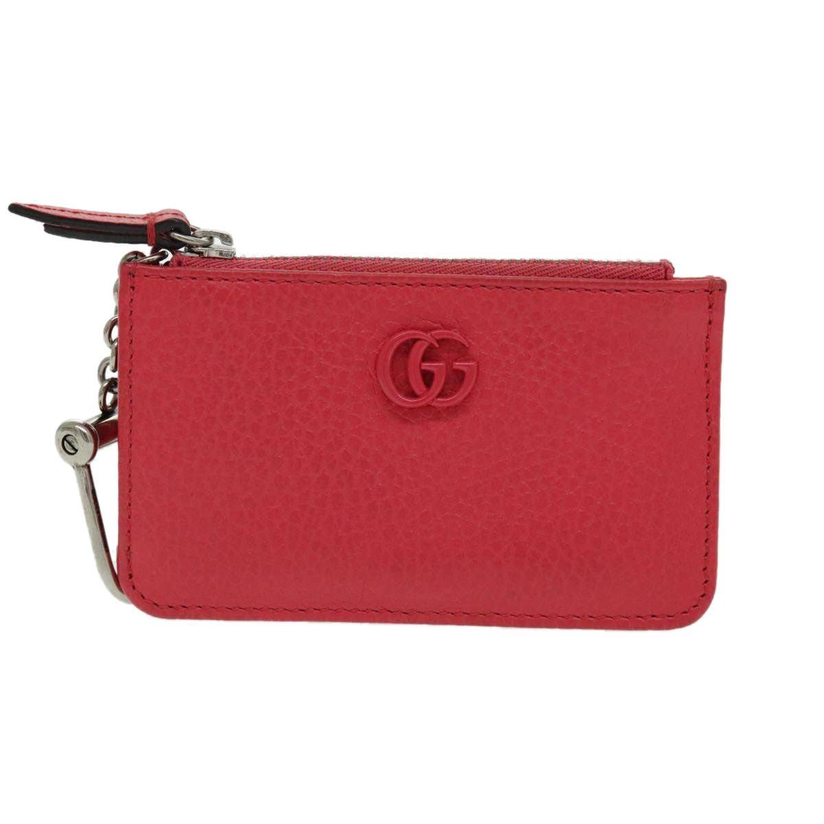 GUCCI Coin Purse Leather Pink Silver 701070 Auth ac3291