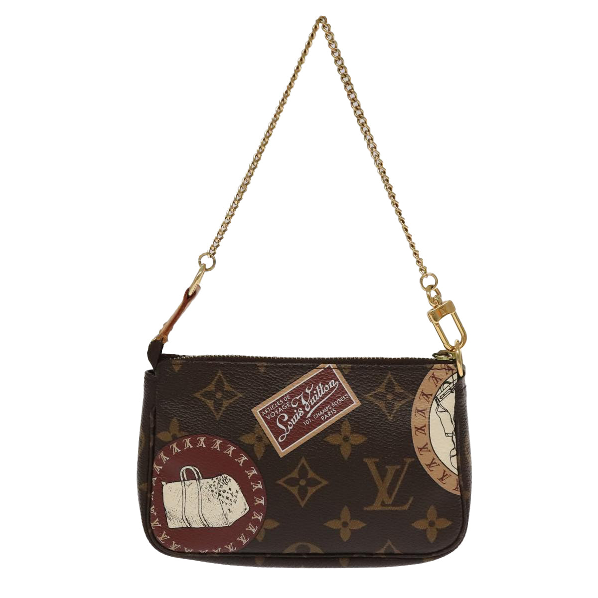 LOUIS VUITTON Monogram Patch Mini Pochette Accessoires Pouch M95804 Auth ac3340