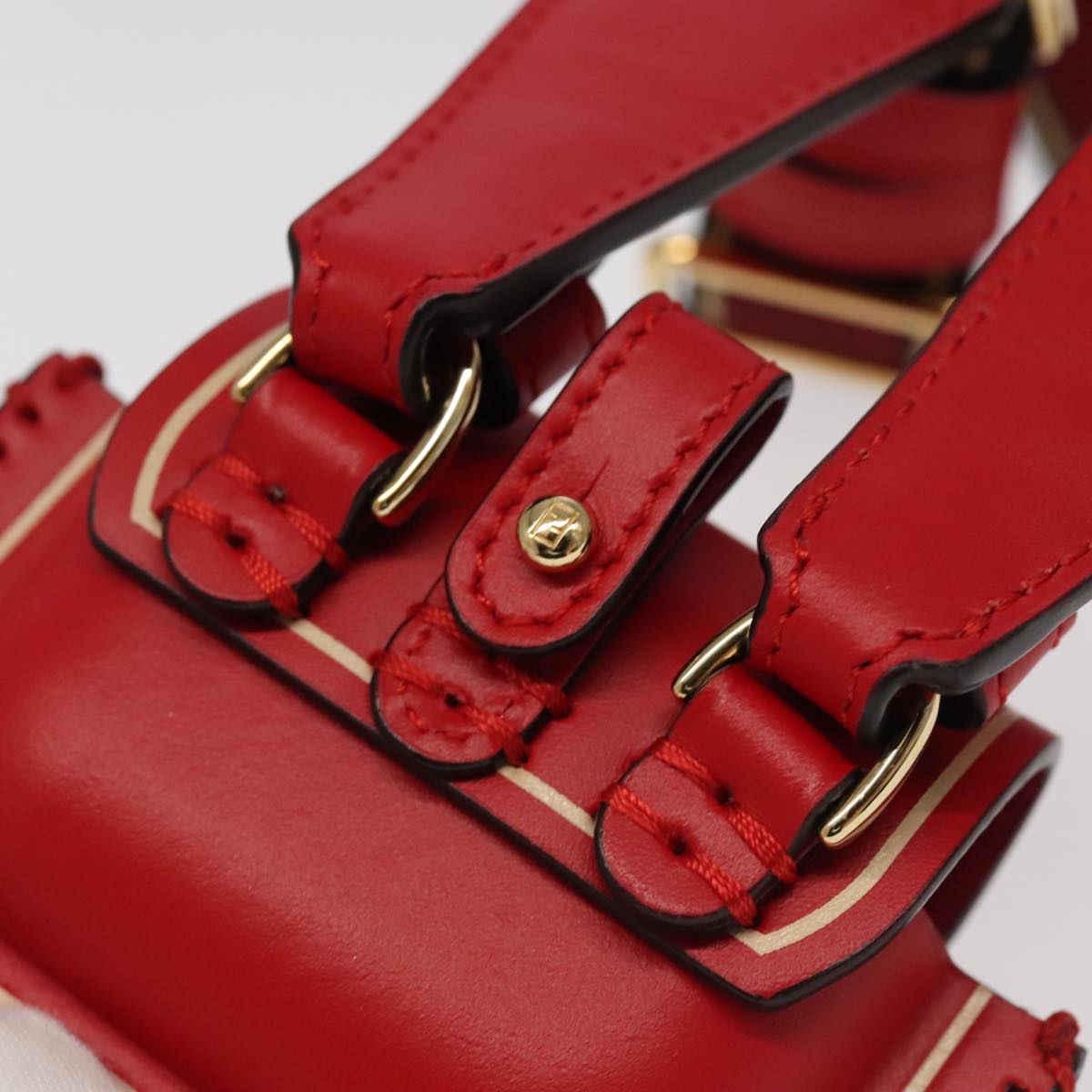 FENDI AirPods case Pouch Leather Red Auth ac3375V