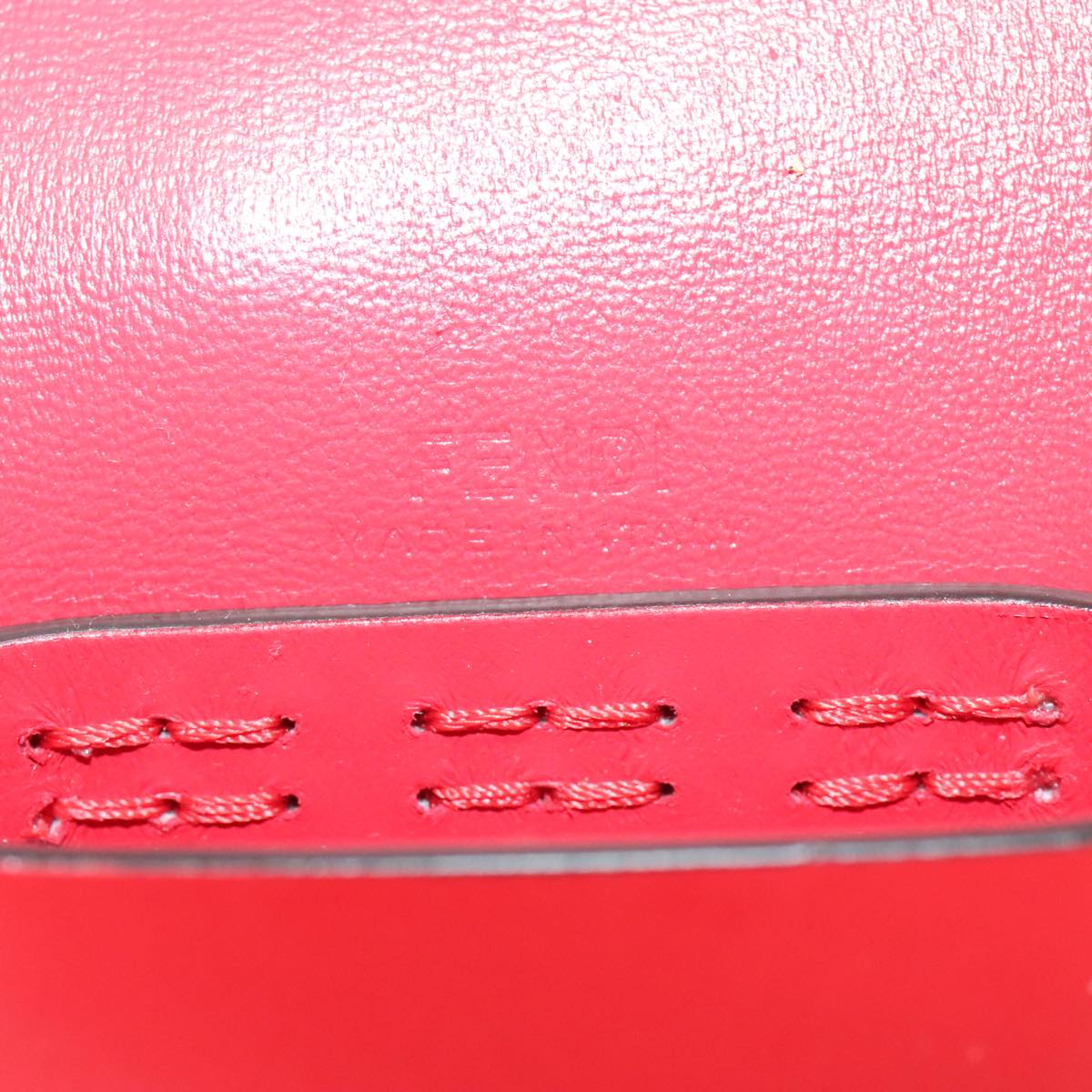 FENDI AirPods case Pouch Leather Red Auth ac3375V