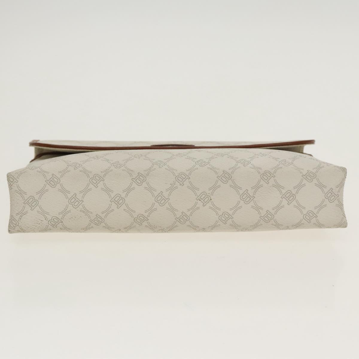 BALLY Clutch Bag PVC White Auth ac3387