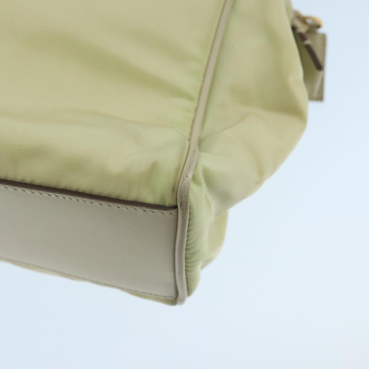 PRADA Hand Bag Nylon Beige Auth ac3438