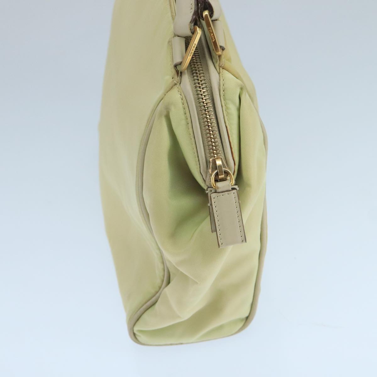 PRADA Hand Bag Nylon Beige Auth ac3438
