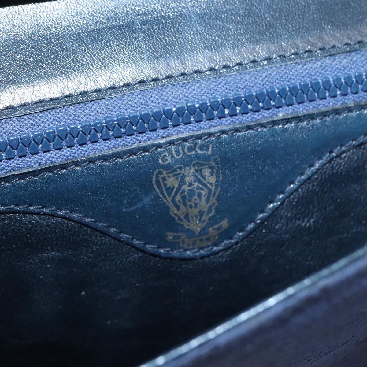 GUCCI Micro GG Canvas Shoulder Bag Navy Auth ac3454