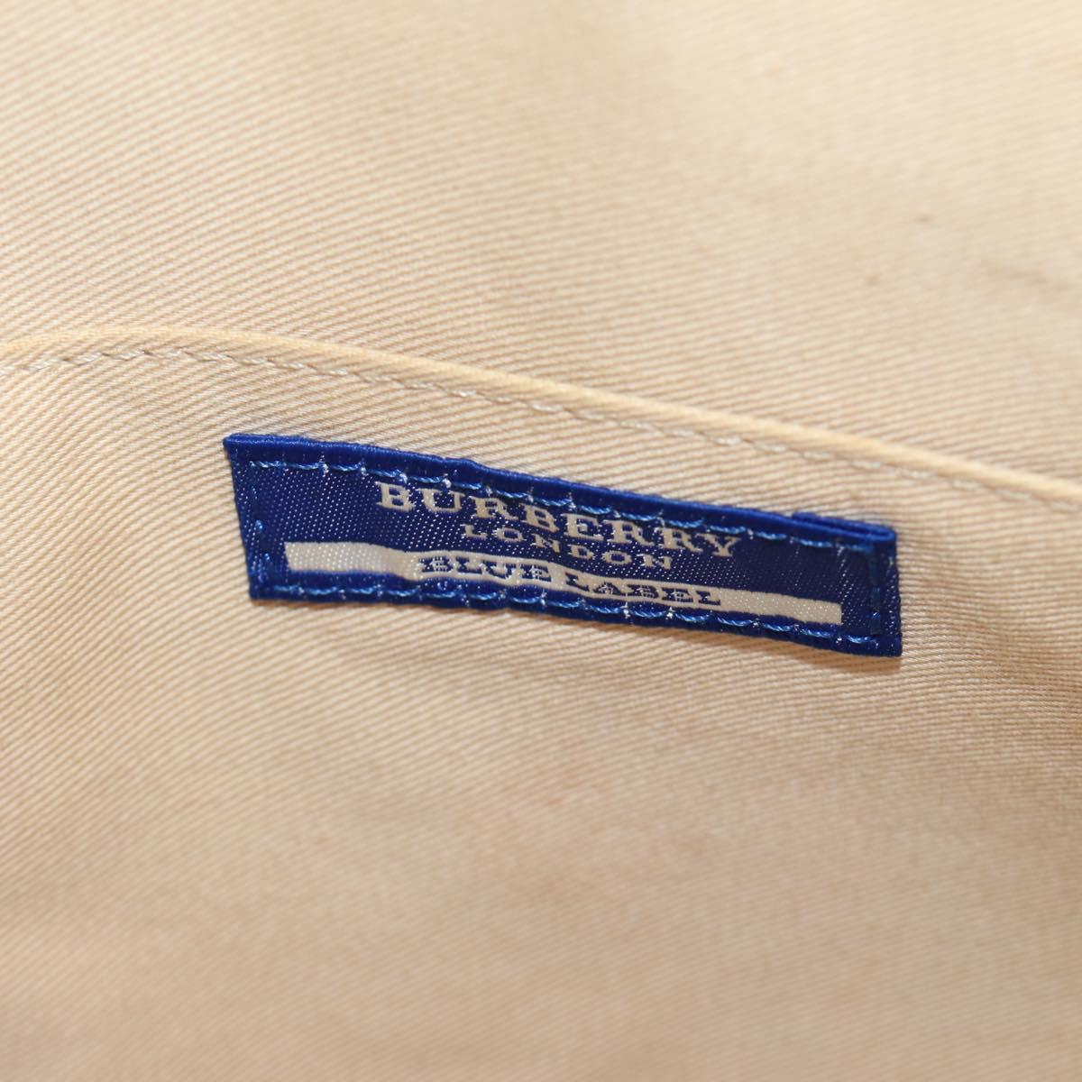BURBERRY Nova Check Blue Label Hand Bag Canvas Beige Auth ac3491