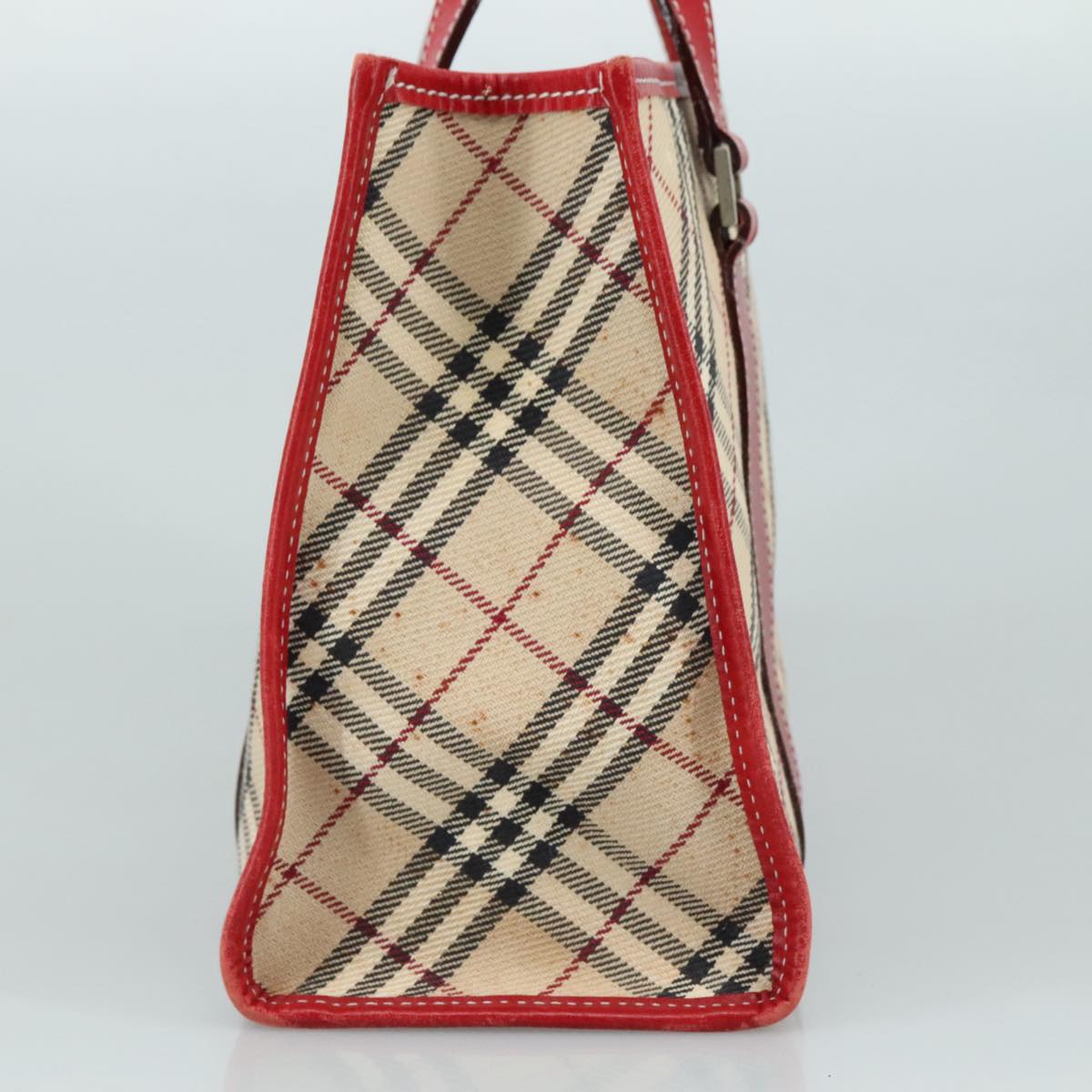 BURBERRY Nova Check Blue Label Hand Bag Canvas Beige Auth ac3491