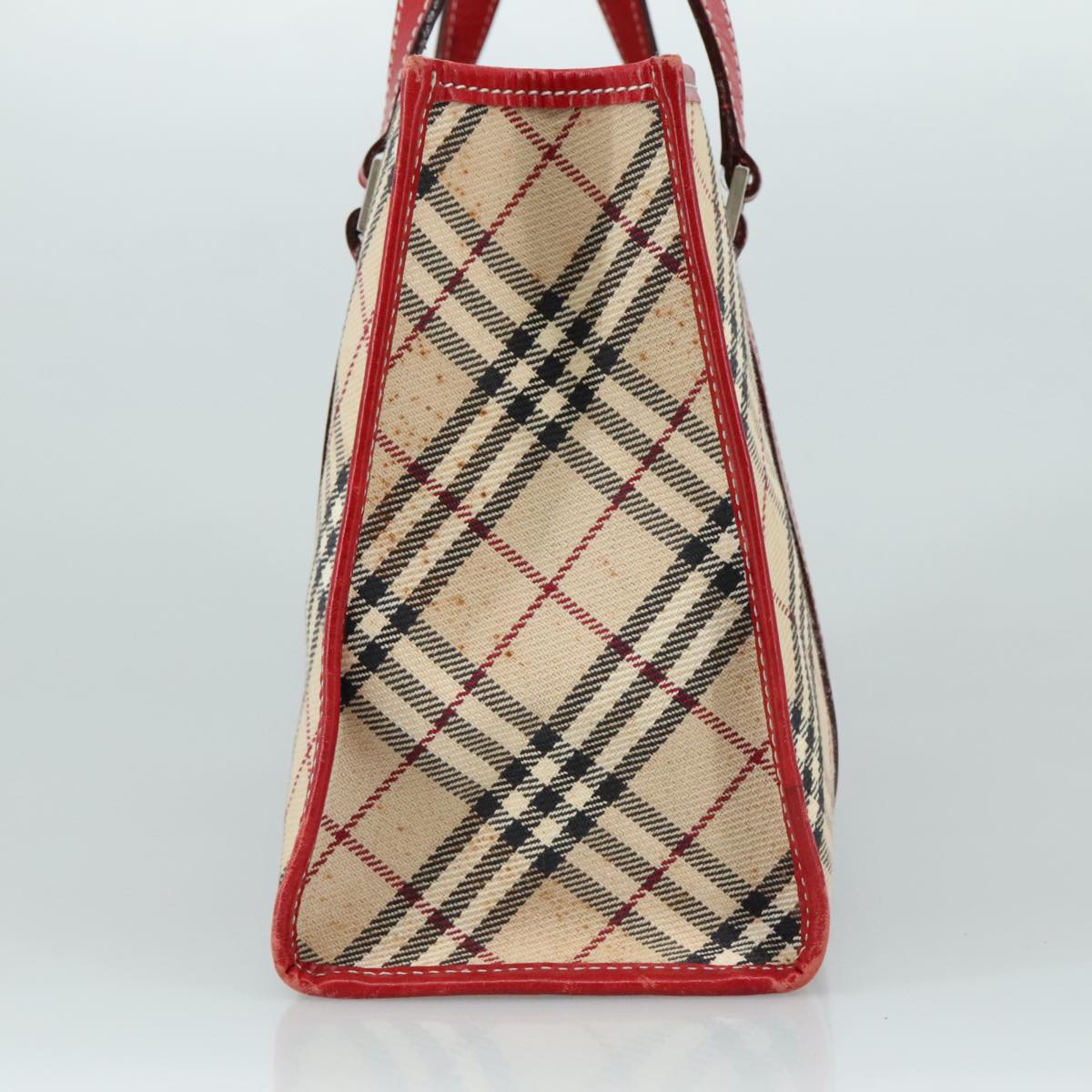 BURBERRY Nova Check Blue Label Hand Bag Canvas Beige Auth ac3491