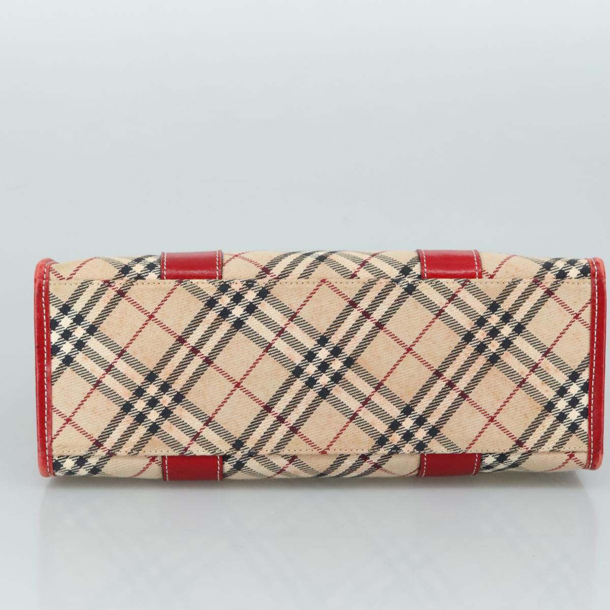 BURBERRY Nova Check Blue Label Hand Bag Canvas Beige Auth ac3491