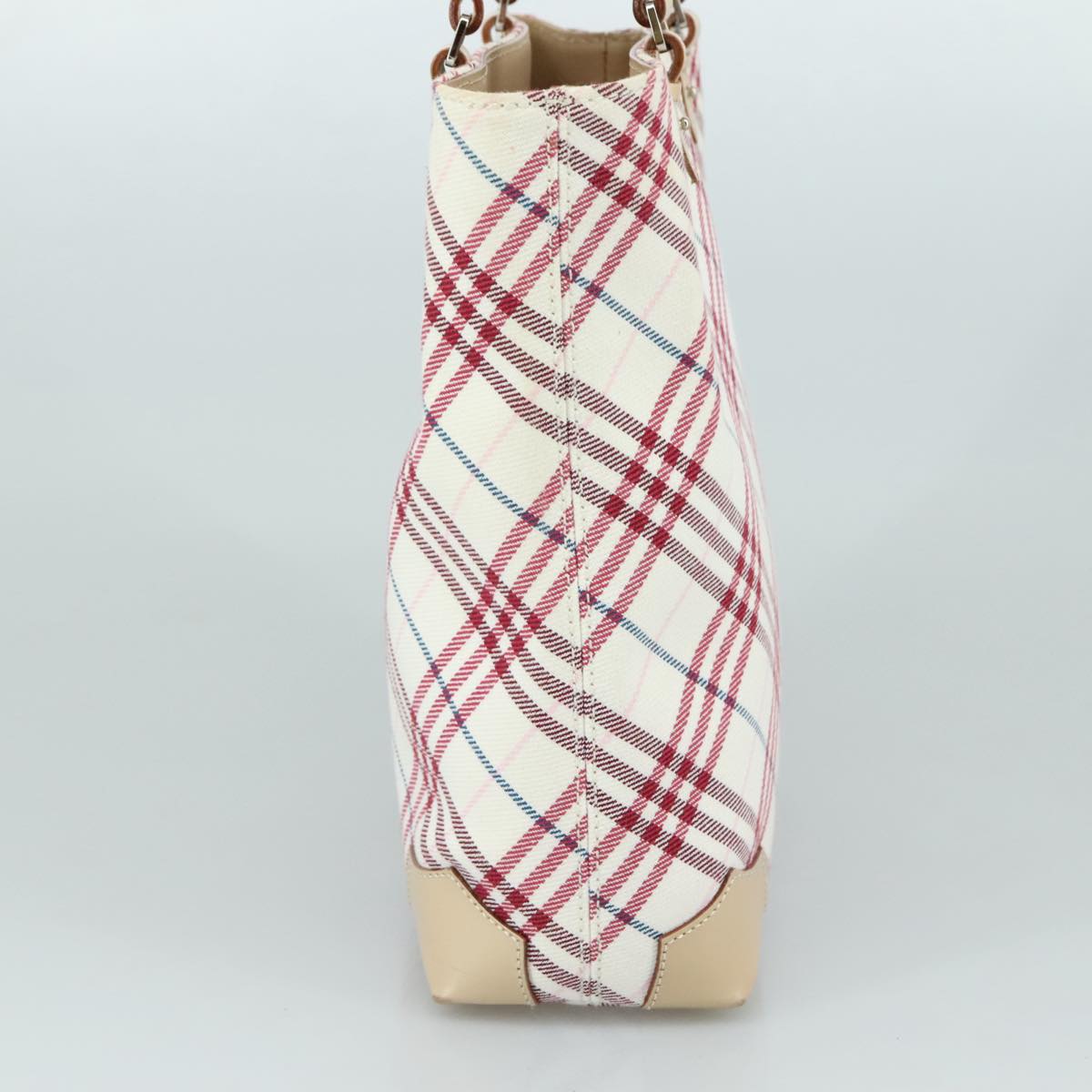 BURBERRY Nova Check Blue Label Hand Bag Canvas Beige Auth ac3492