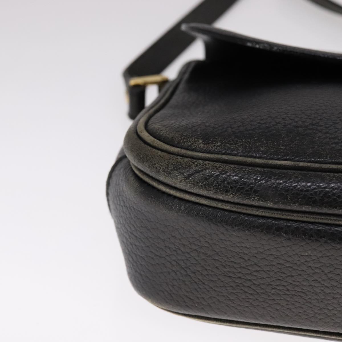 Burberrys Shoulder Bag Leather Black Auth ac3508