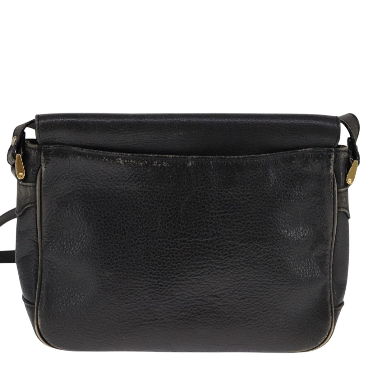 Burberrys Shoulder Bag Leather Black Auth ac3508