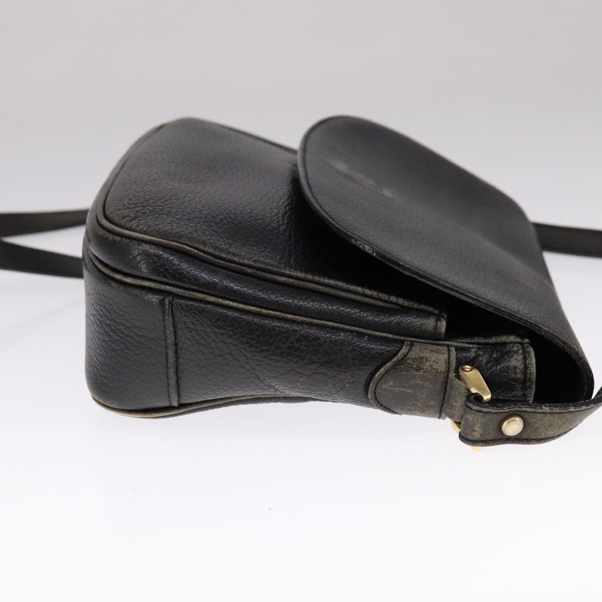 Burberrys Shoulder Bag Leather Black Auth ac3508