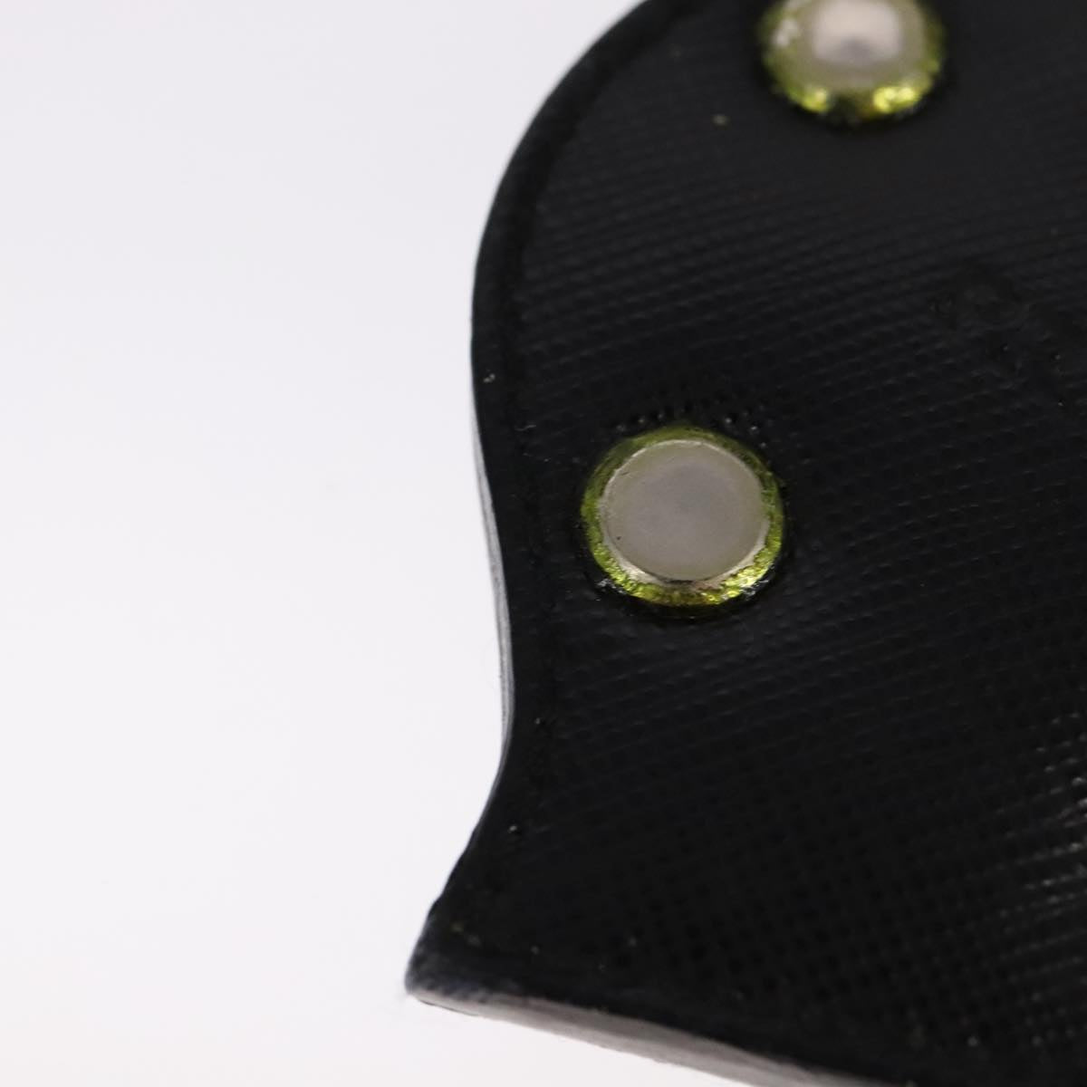 PRADA Key Ring Leather Black Auth ac3522