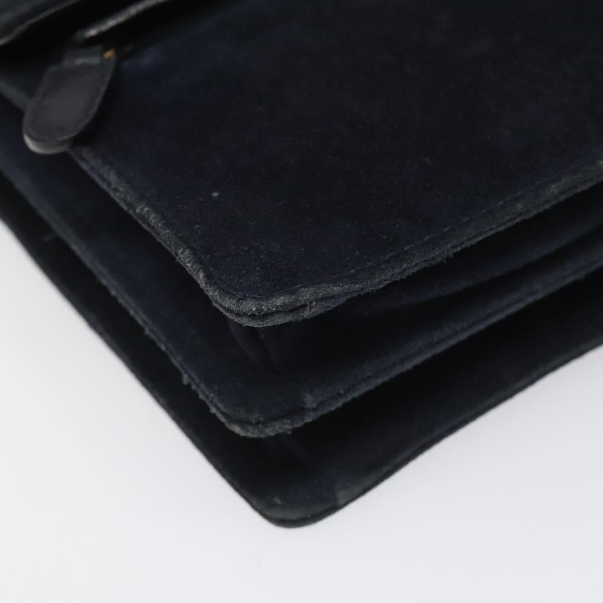 GUCCI Shoulder Bag Suede Navy Auth ac3533