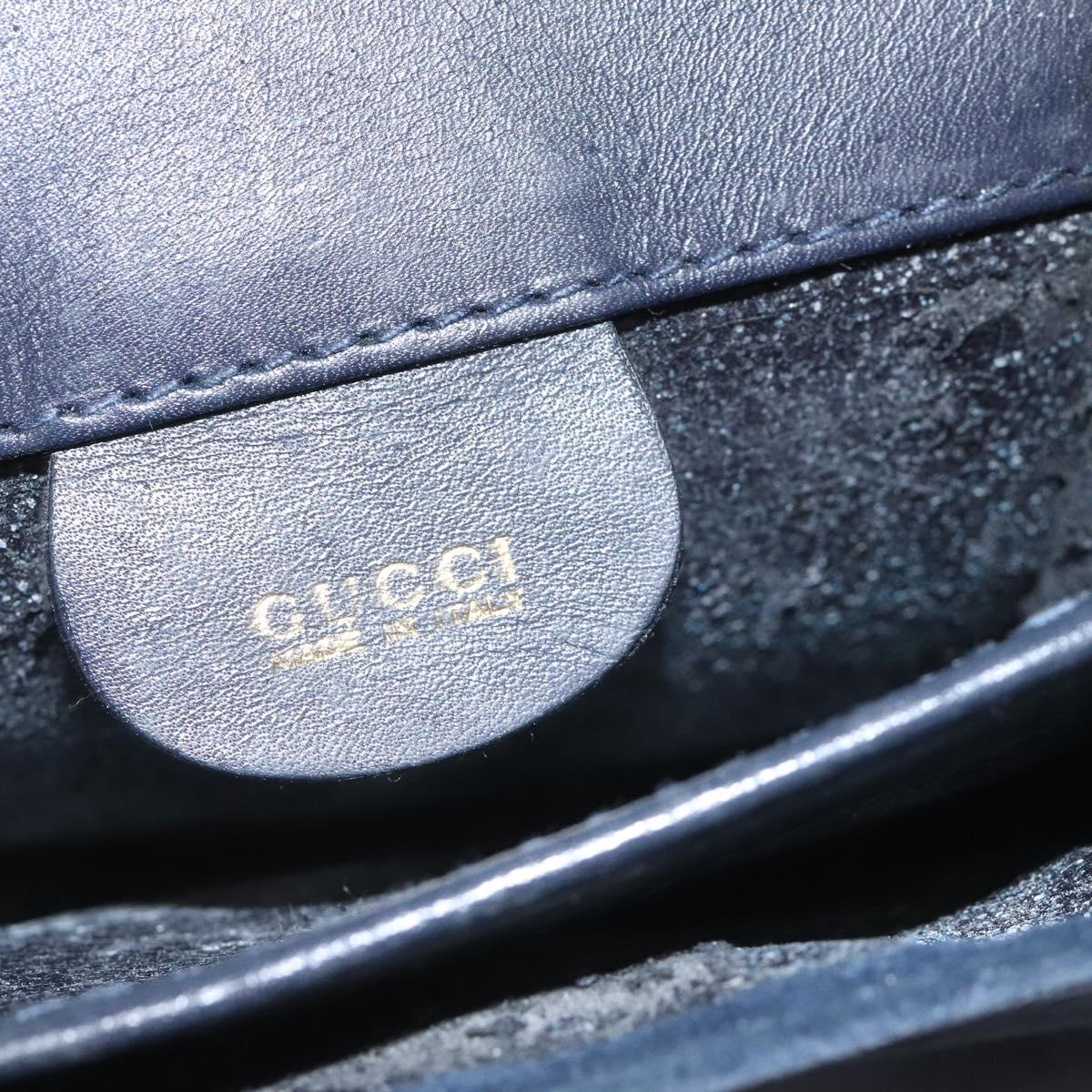 GUCCI Shoulder Bag Suede Navy Auth ac3533