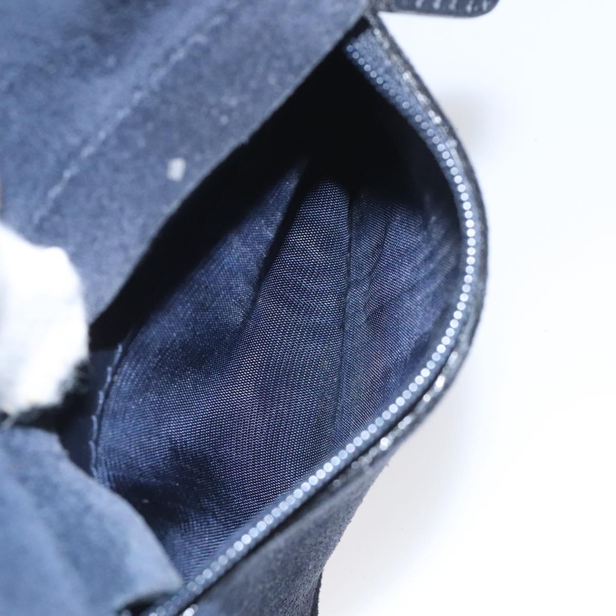 GUCCI Shoulder Bag Suede Navy Auth ac3533