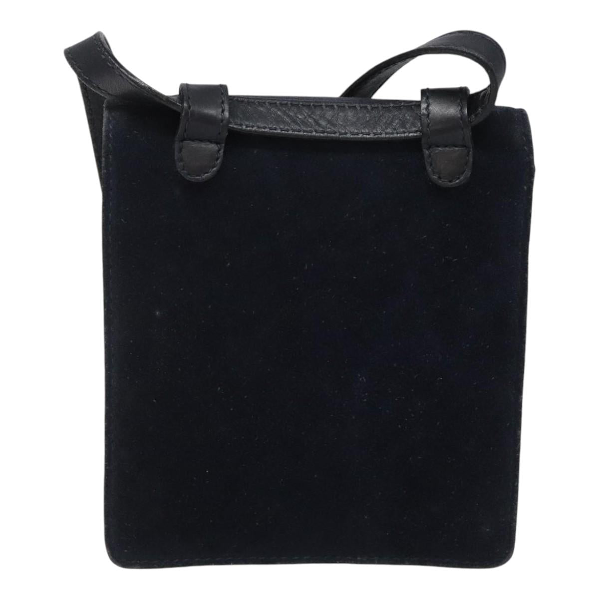 GUCCI Shoulder Bag Suede Navy Auth ac3533