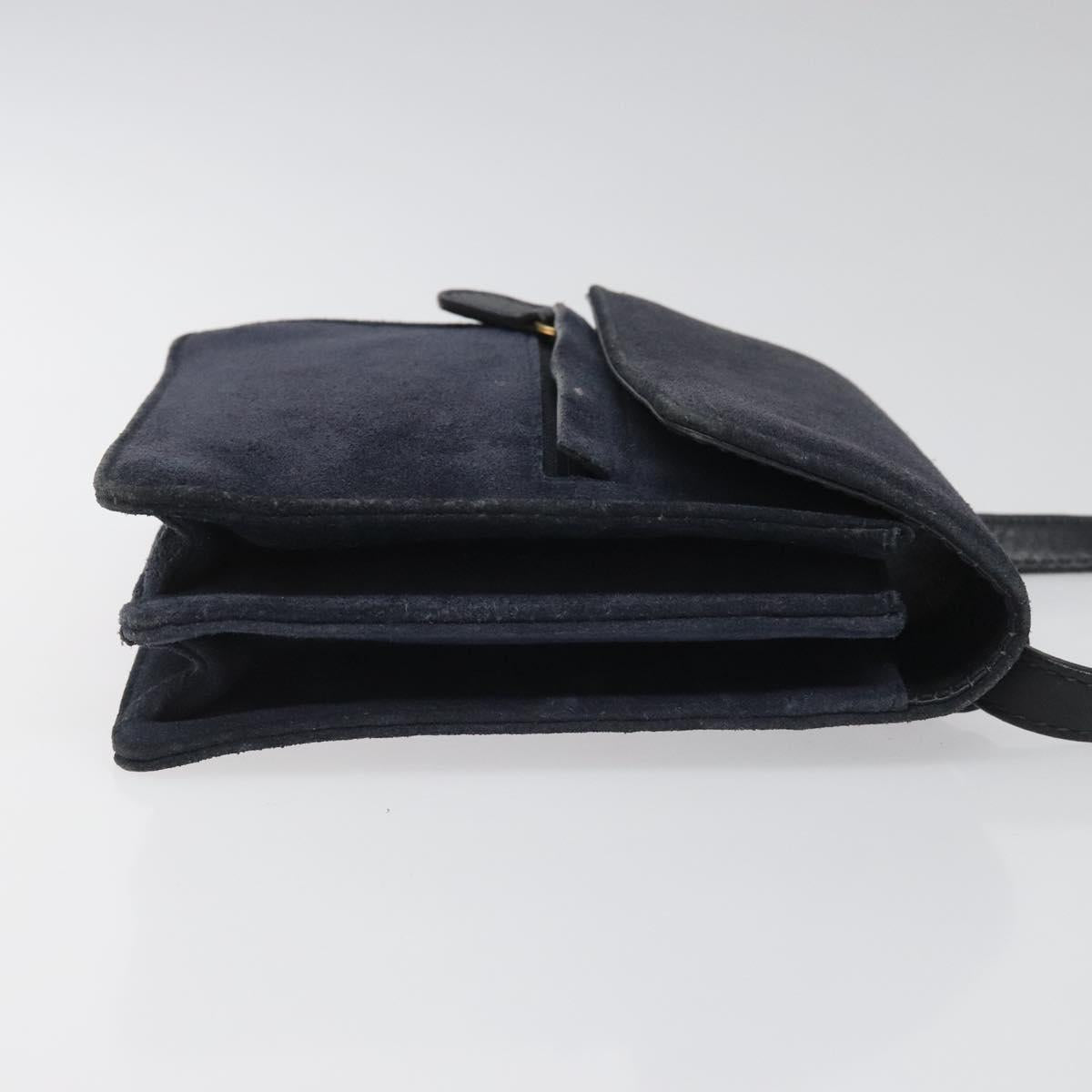 GUCCI Shoulder Bag Suede Navy Auth ac3533