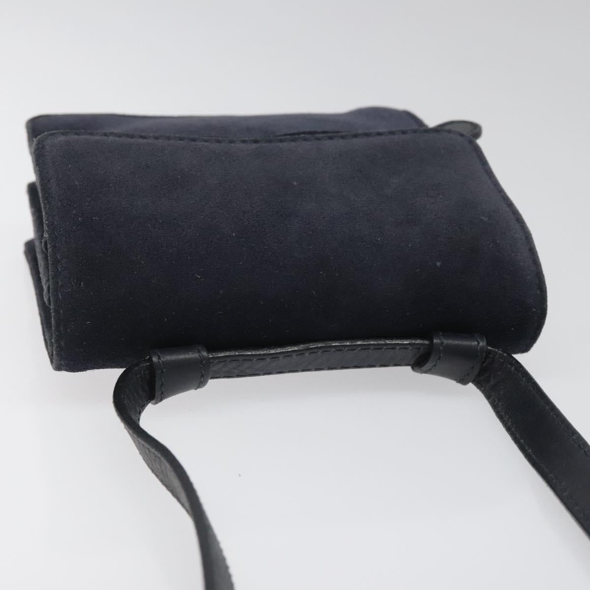 GUCCI Shoulder Bag Suede Navy Auth ac3533