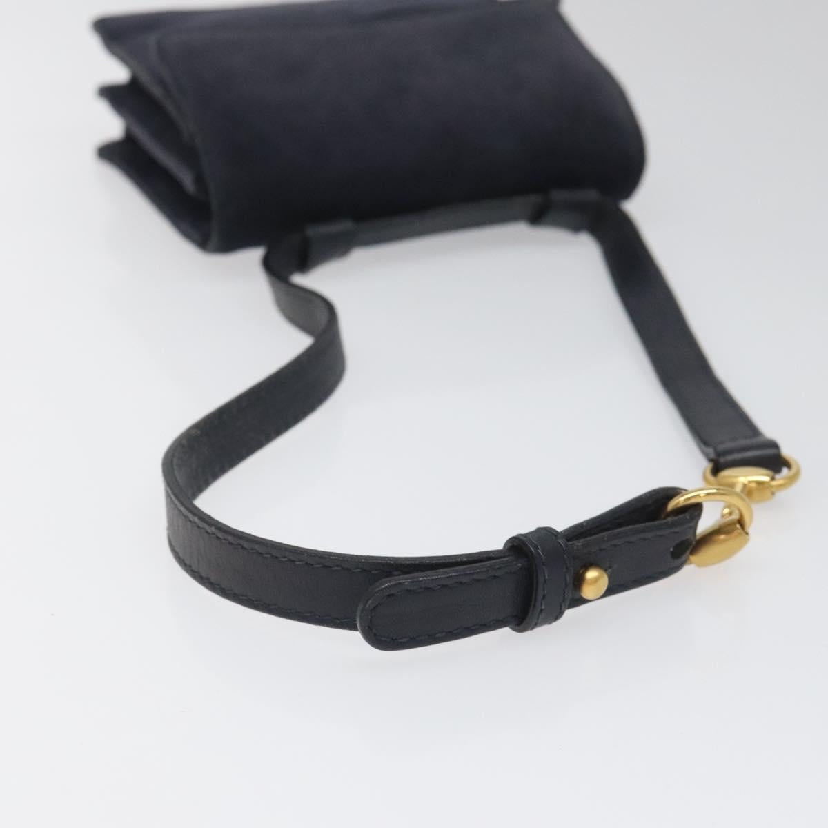 GUCCI Shoulder Bag Suede Navy Auth ac3533