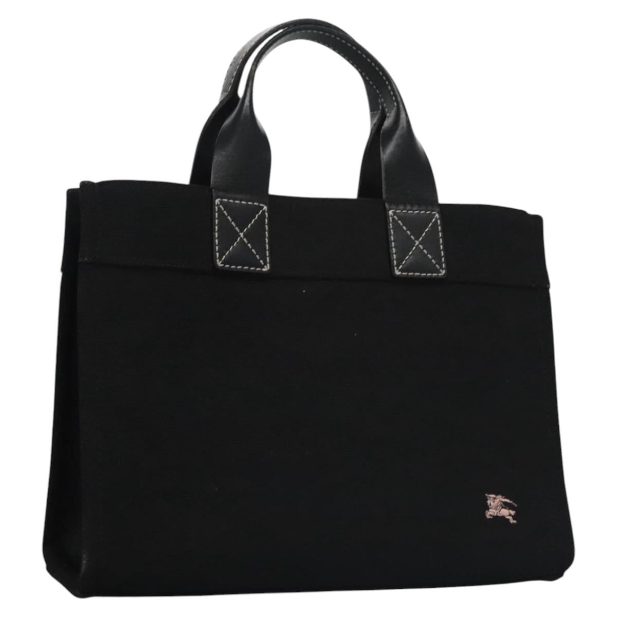 BURBERRY Blue Label Hand Bag Canvas Black Auth ac3538