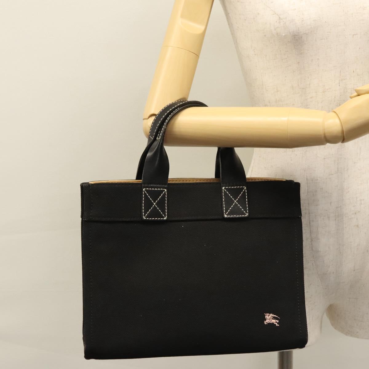BURBERRY Blue Label Hand Bag Canvas Black Auth ac3538