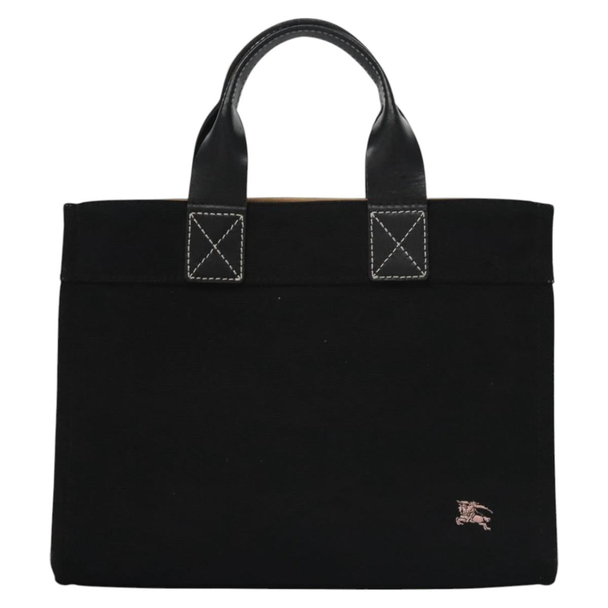 BURBERRY Blue Label Hand Bag Canvas Black Auth ac3538