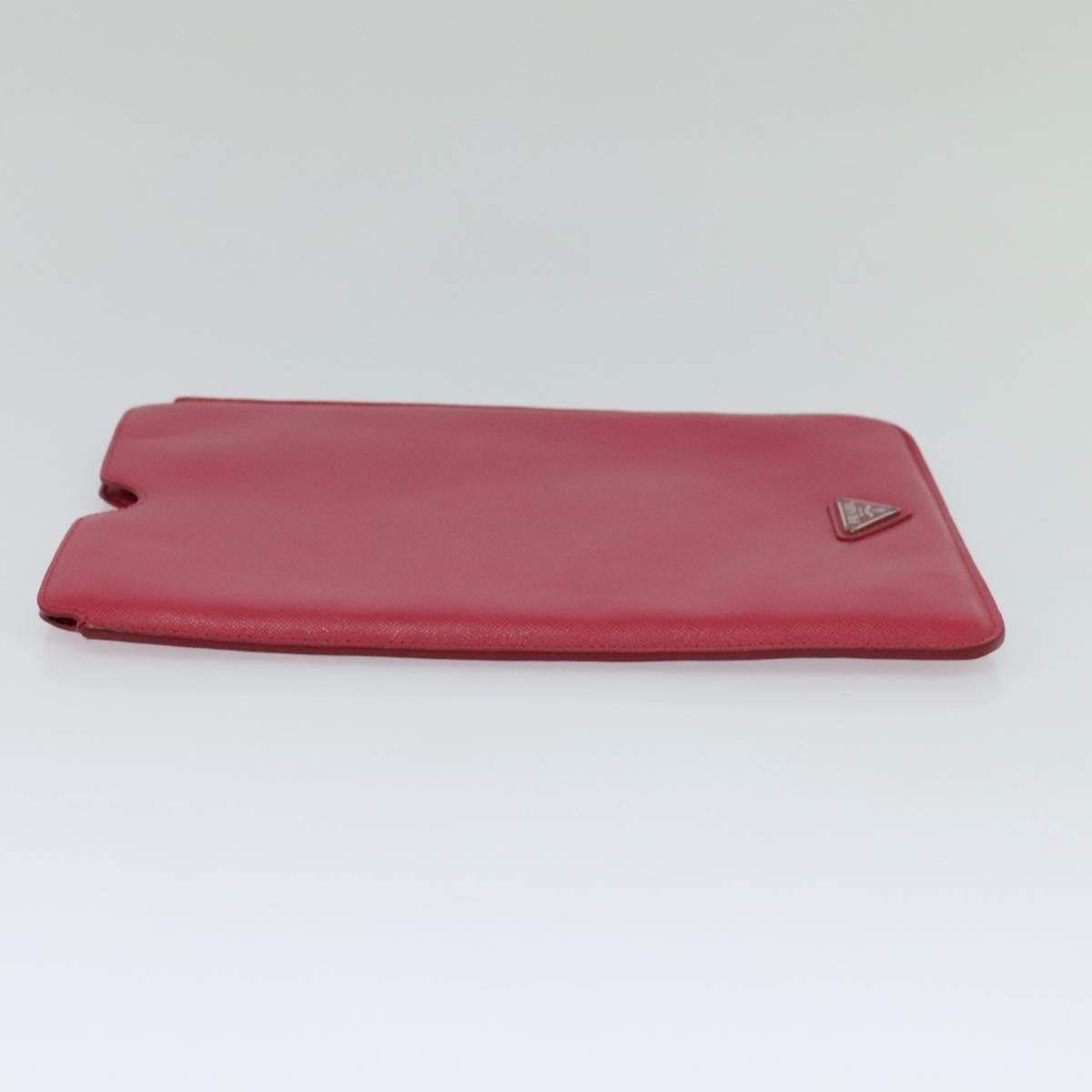 PRADA iPad Case Safiano leather Pink Auth ac3551